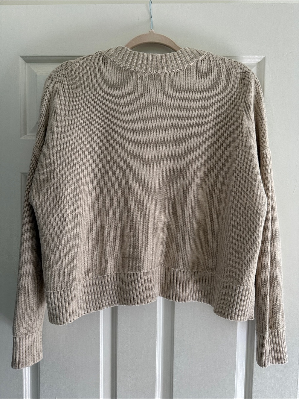 Quince Speckled Beige Button-Up Cropped Cardigan - Picture 2 of 12